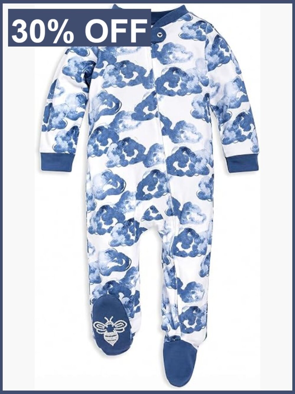 Organic Cotton Footed Pajamas, 2-Way Zip, 6-9 Months